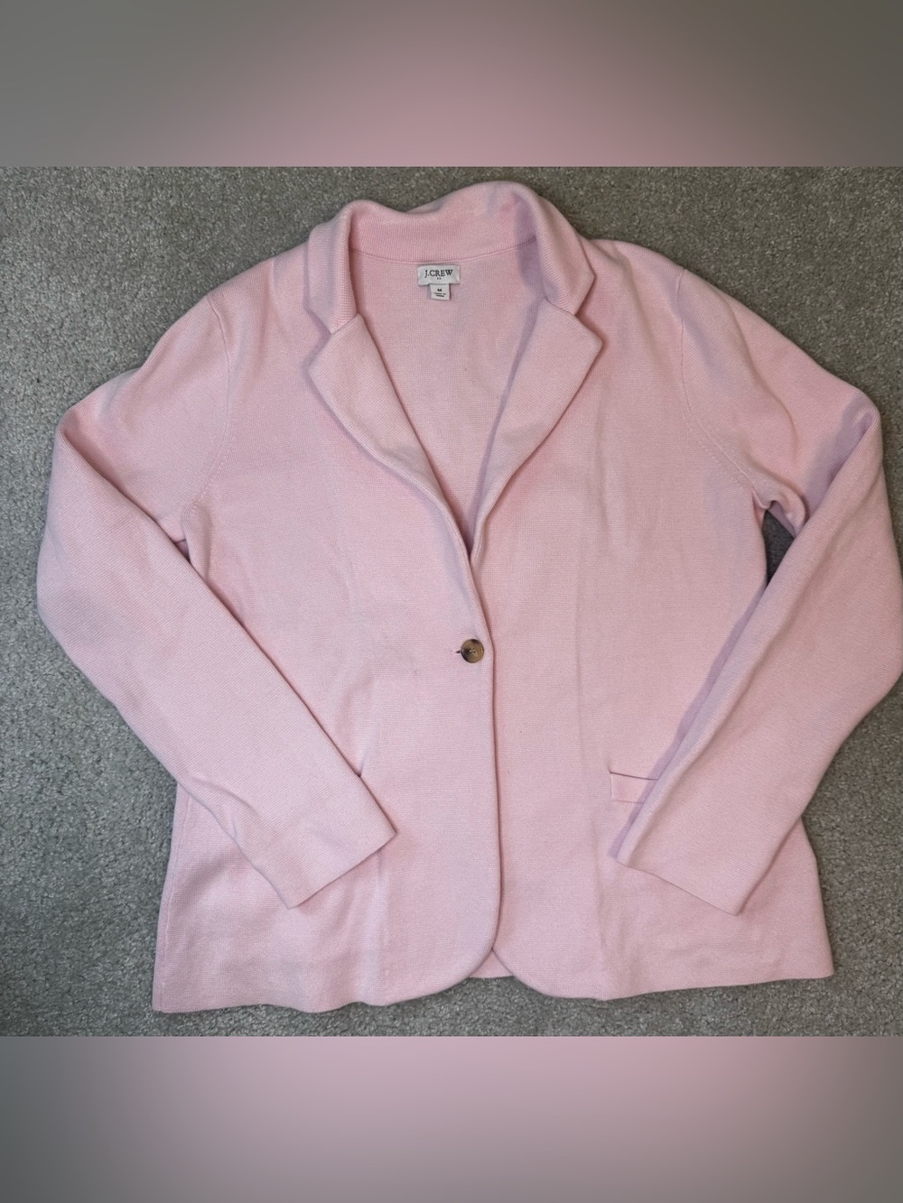 J. Crew Light Pink Knit Single-Button Blazer